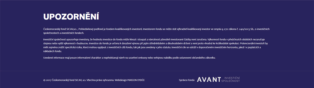 webdesign Českomoravský fond sicav