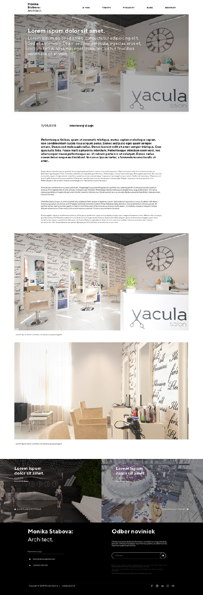 webdesign Monika Stabova Architect